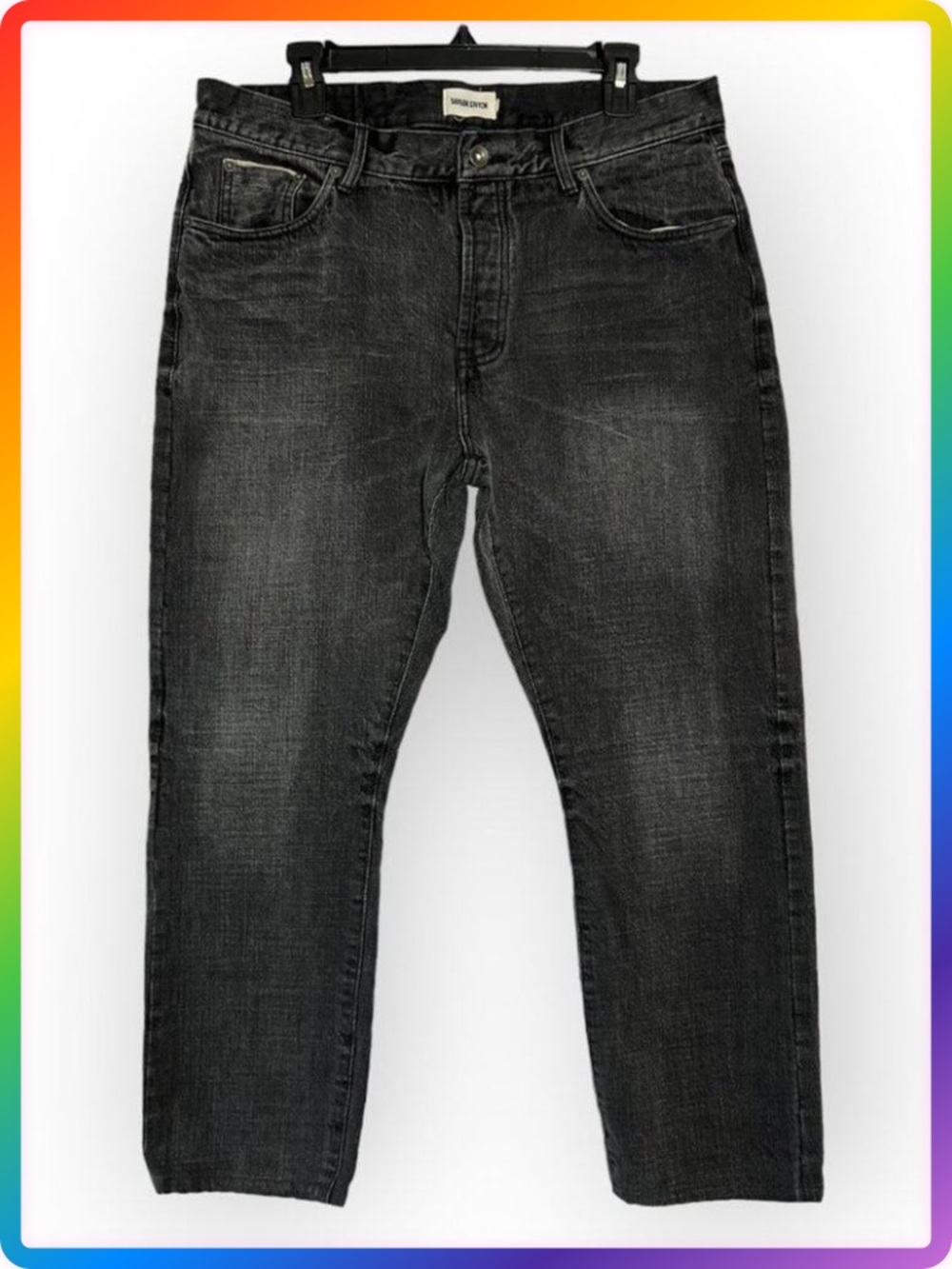 Taylor Stitch Slim Selvage Jean SIZE 35x27 Black Wash Organic Cotton Button Fly